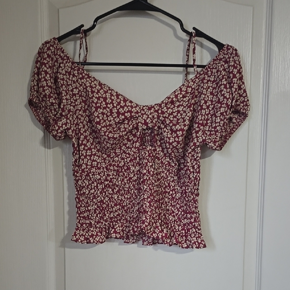 Floral Red Women's Top